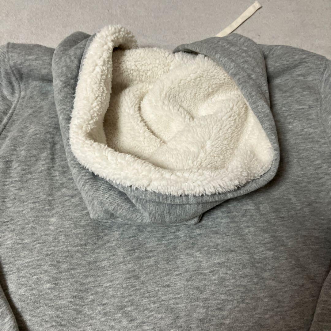 ま*ん様 超美品★GAP パーカー XL裏ボア シルバーロゴ＆グレー