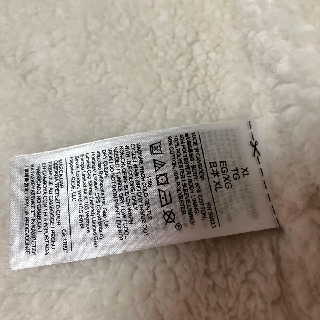 ま*ん様 超美品★GAP パーカー XL裏ボア シルバーロゴ＆グレー