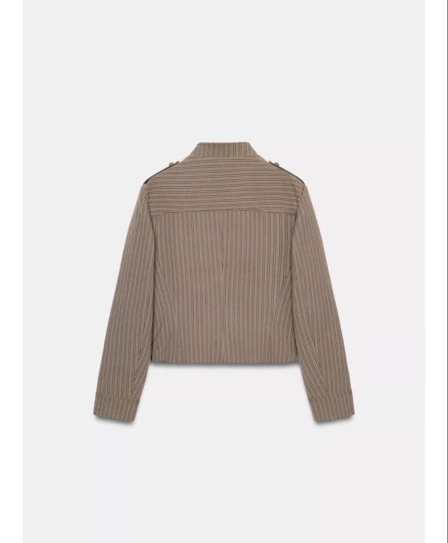 完売品⭐︎ZARA ストライプ柄フィットブレザー S ライトゴールデンブラウン