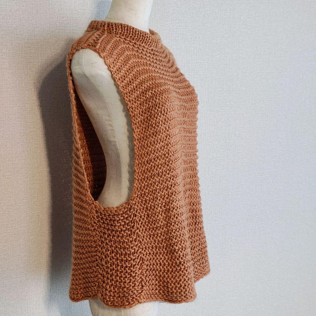 美品 MAYDI メイディ ハンドメイド ニットベスト キャメル ボトルネック